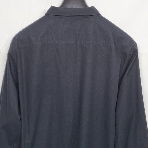Claiborne Mens Shirt Button Up XXL Long Sleeve Black Cotton - Picture 9 of 14